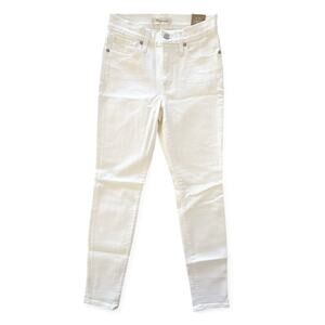 Madewell 9" High-Rise Skinny Jeans in Pure White Size 25 NWT